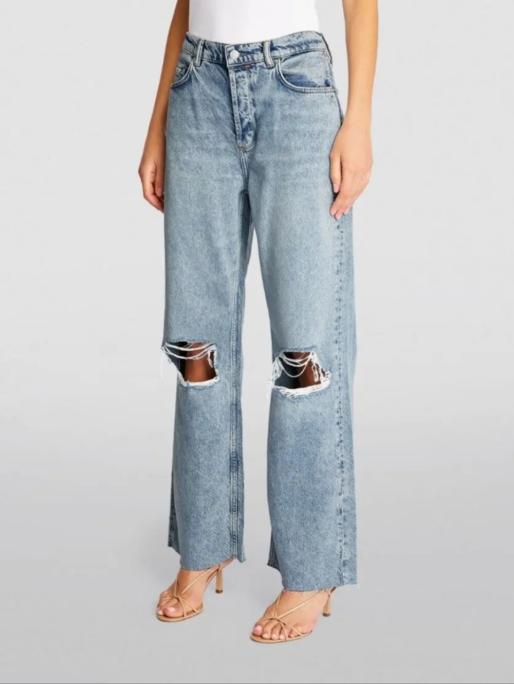 All Saints - Distressed Wendel High-Rise, Wide Leg Jeans - Size 31